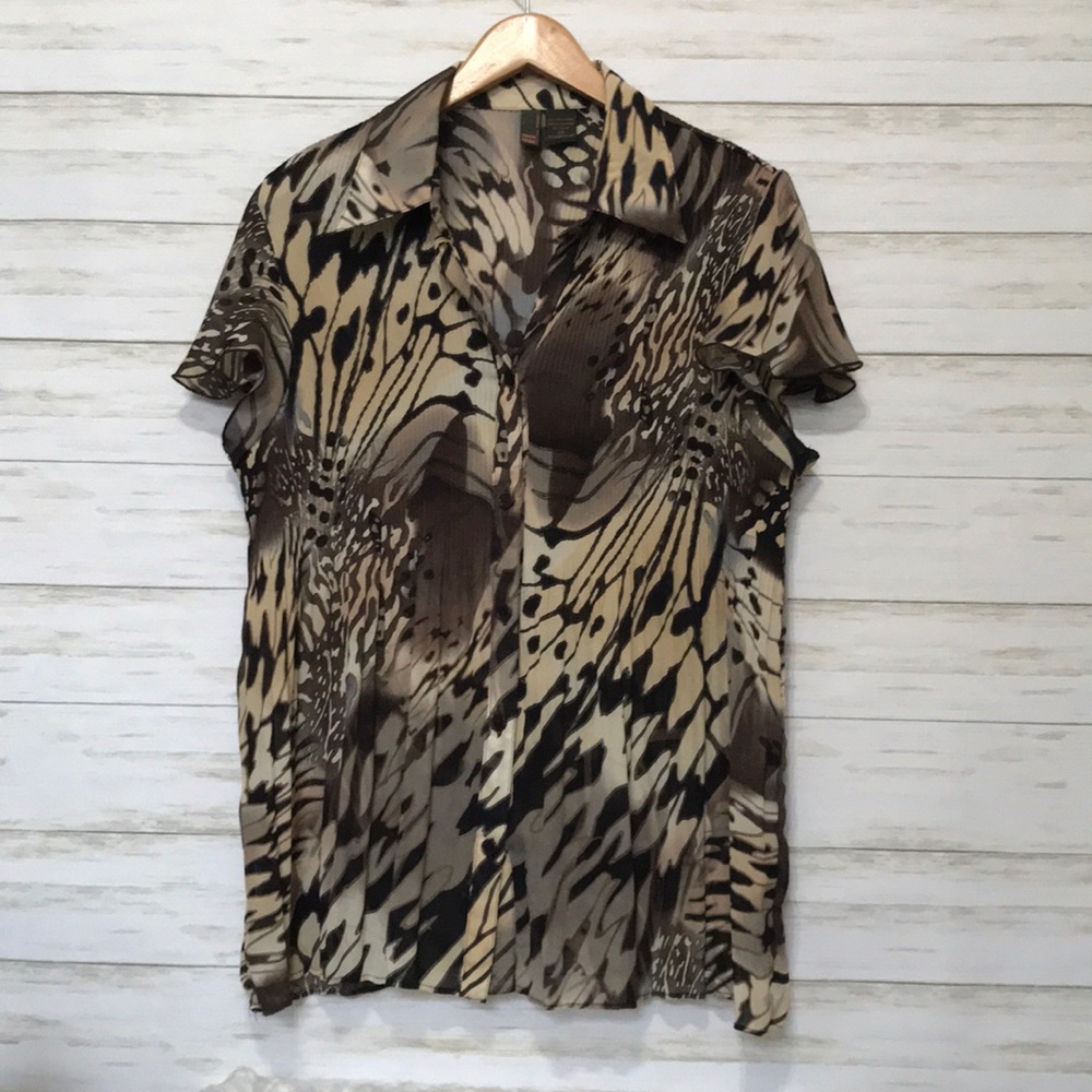 Sere Nade animal print top button front size 2X